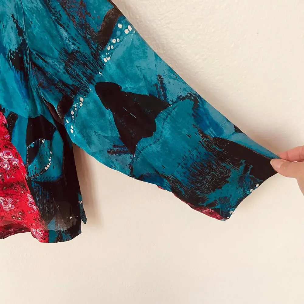 Chico’s SILK Size XS kimono blouse - Picture 6 of 11